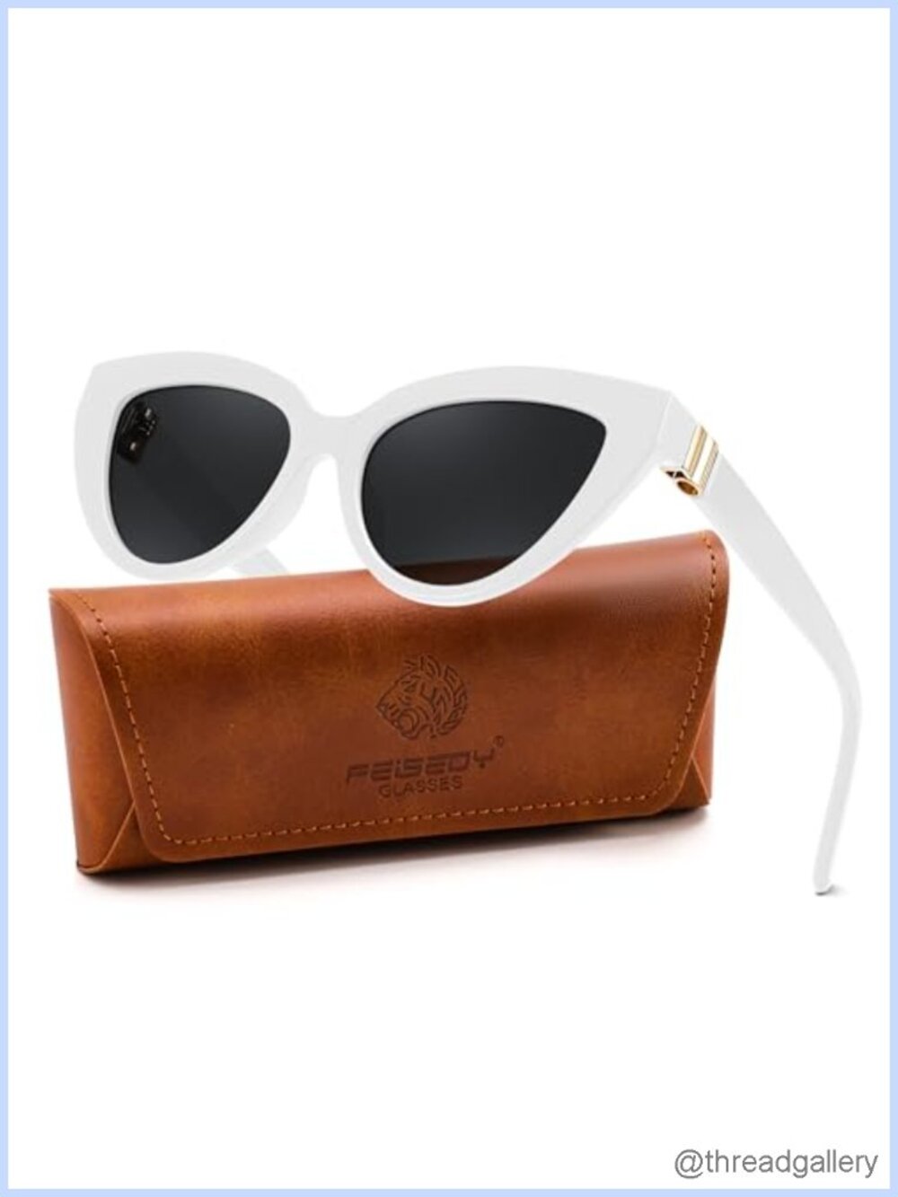 FEISEDY Polarized Cat Eye Sunglasses UV400 Retro Full Frame Unisex